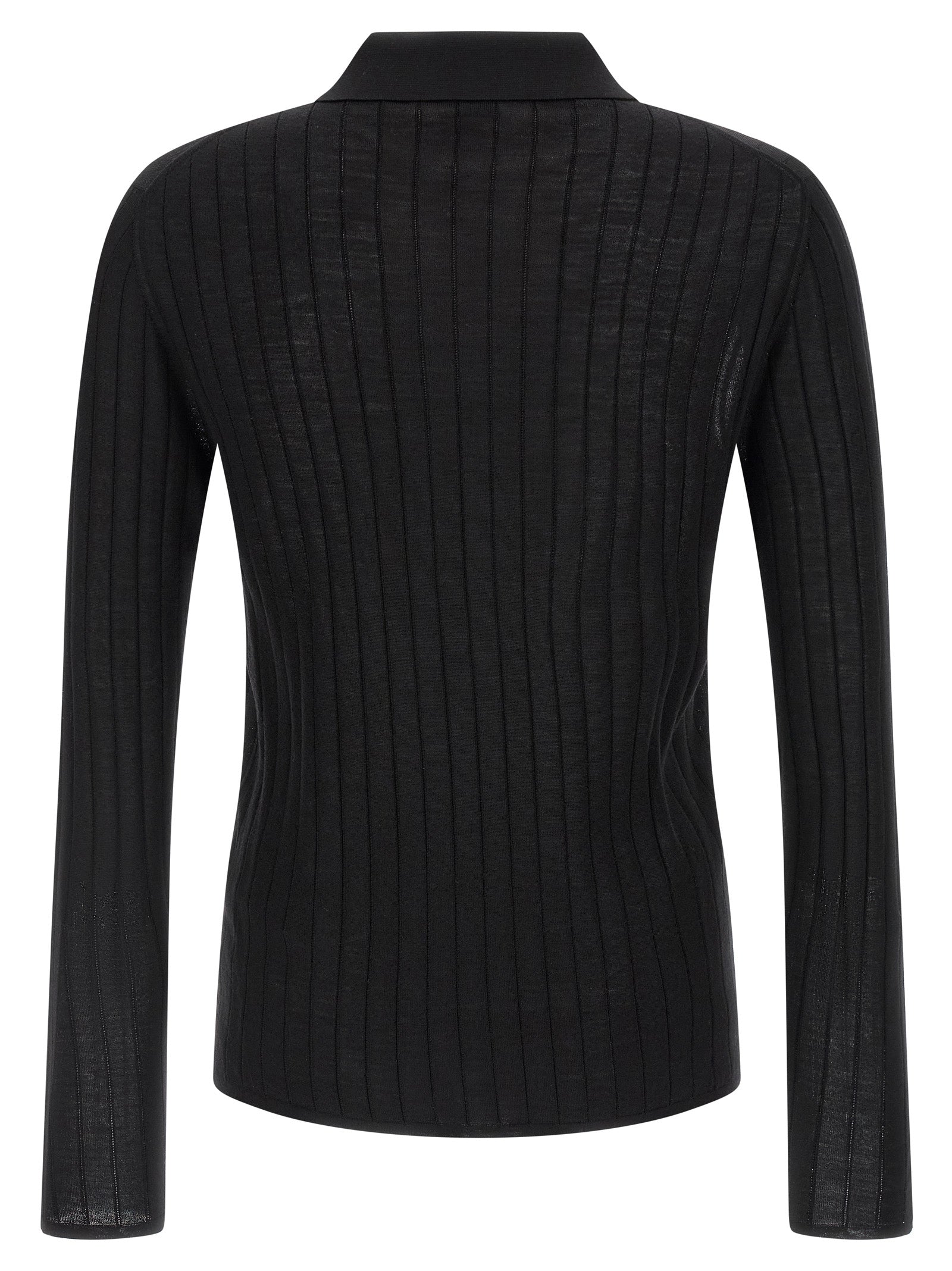 Black Wool Polo Shirt