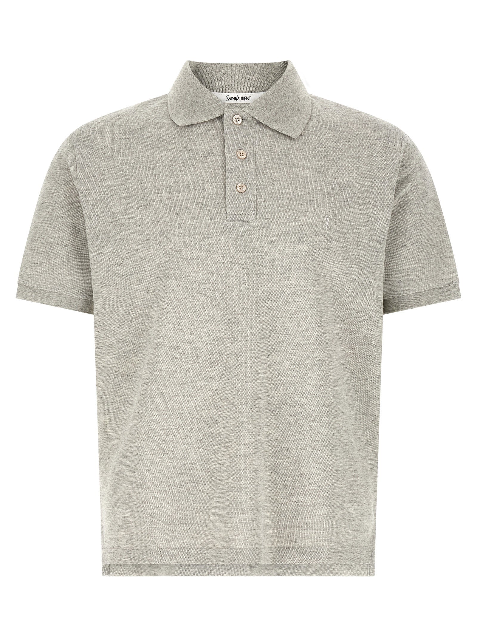 Gray Cotton Polo Shirt