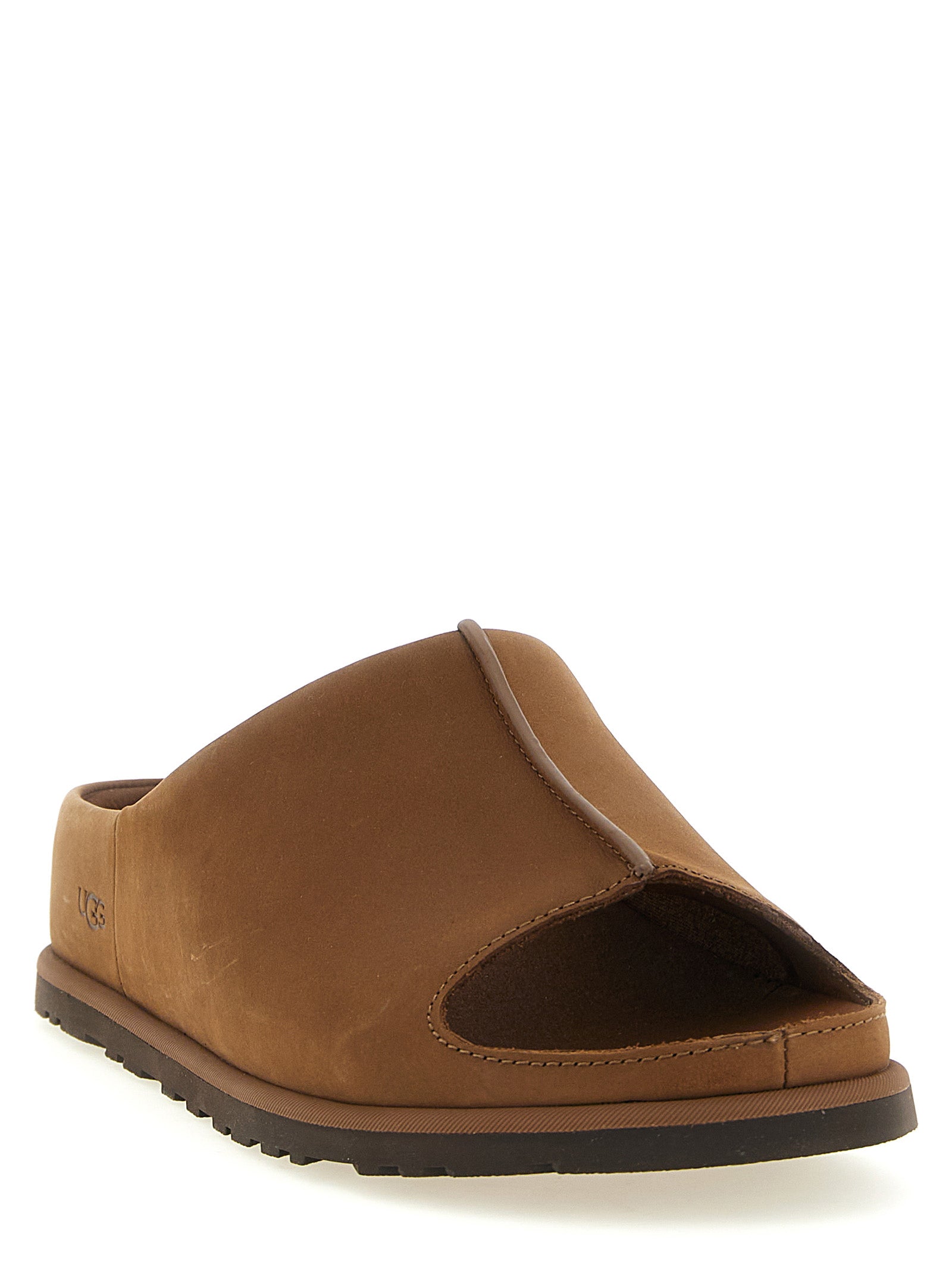 Brown Leather Slides