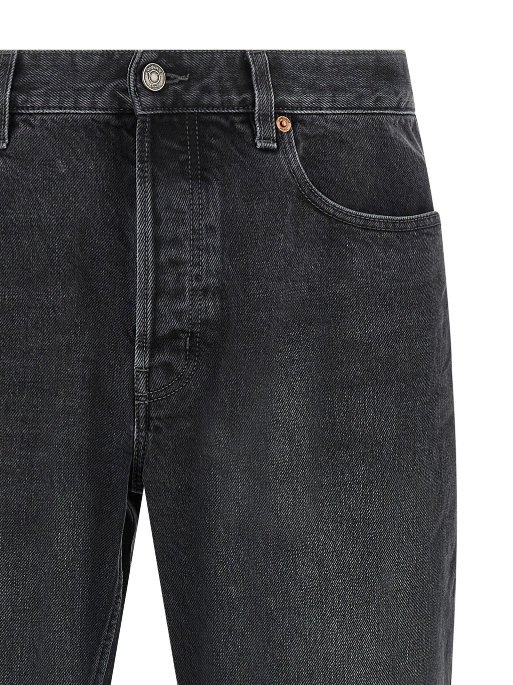 Black Cotton Straight-Leg Jeans