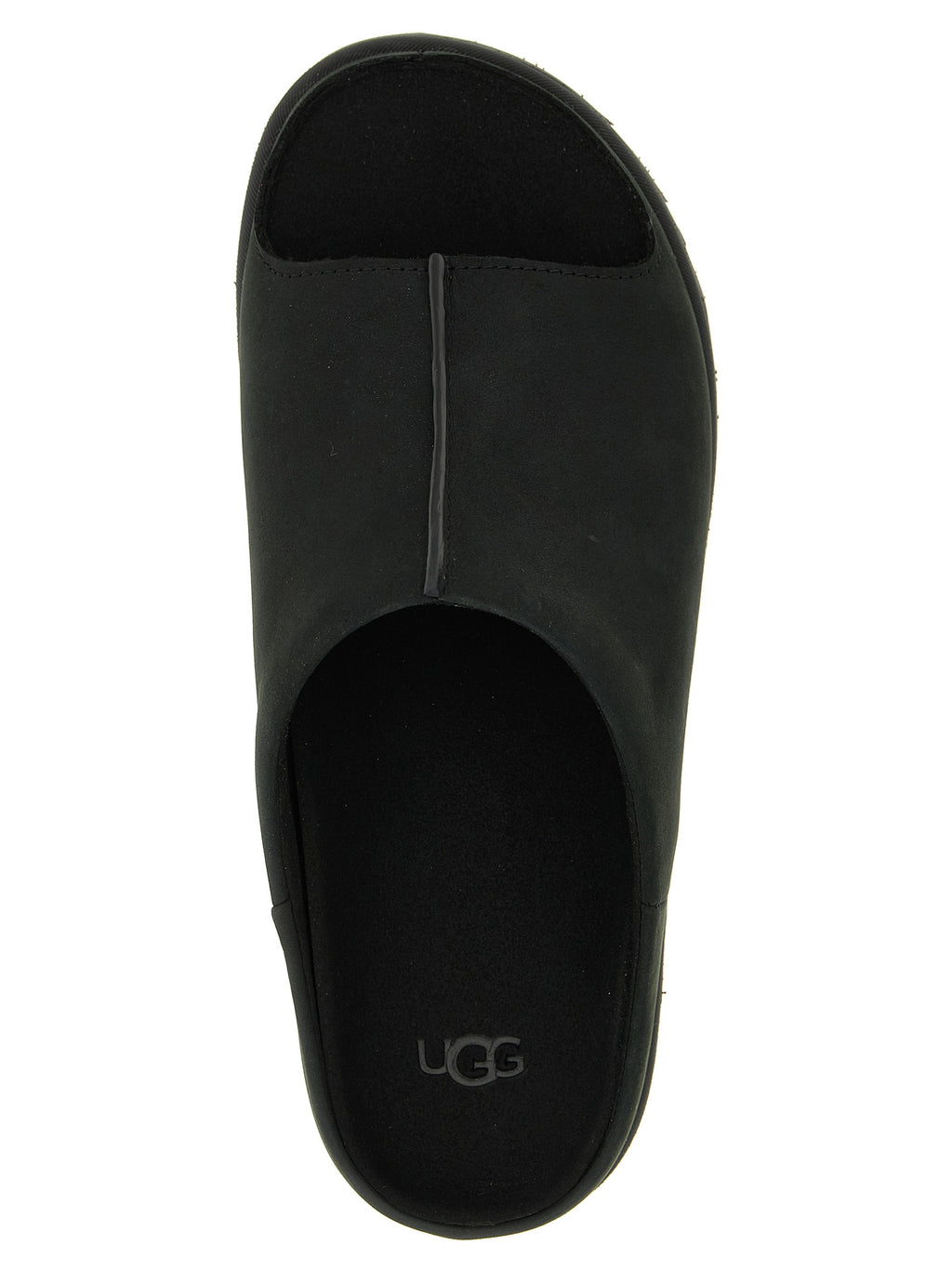 Black Leather Slides