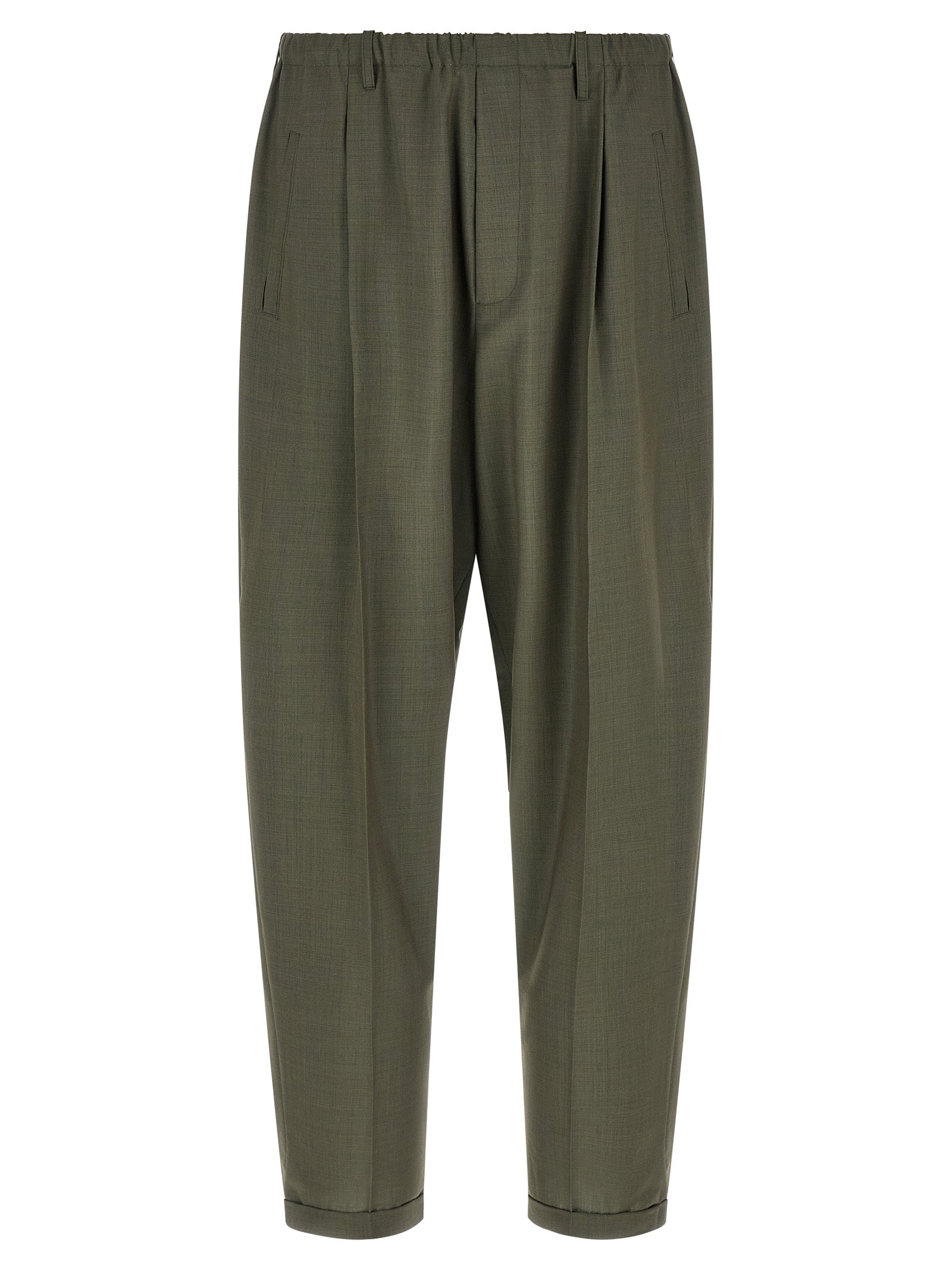 Bicolor Virgin Wool Casual Pants