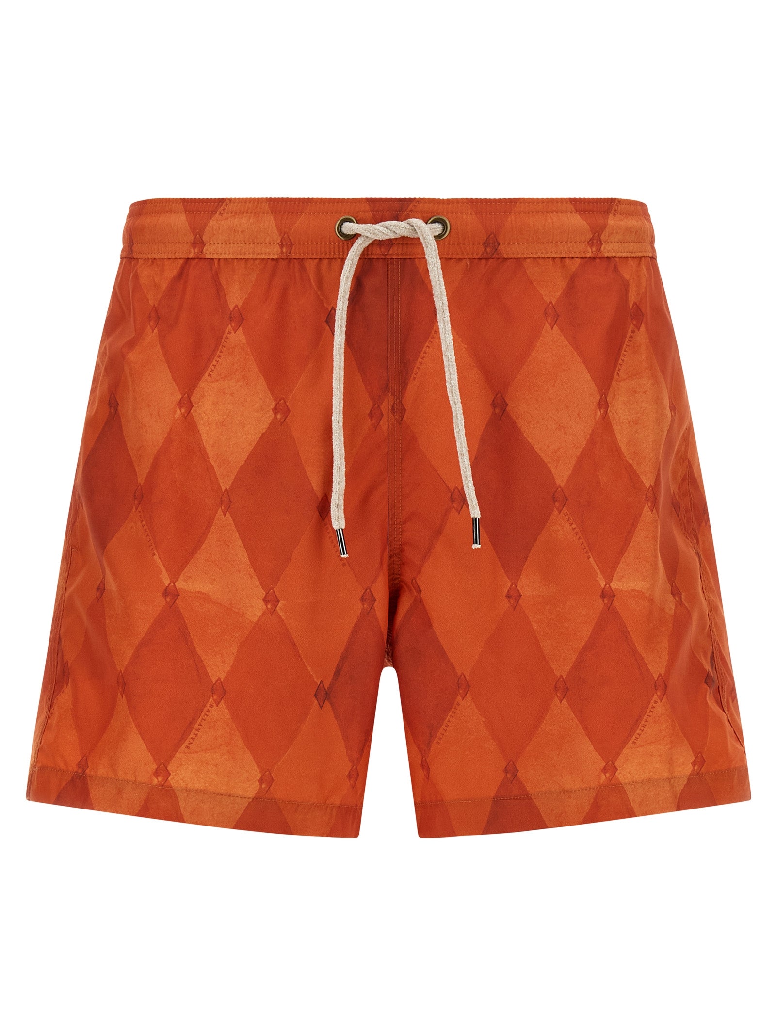 Orange Polyester Swim Shorts