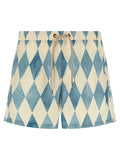 Blue Polyester Swim Shorts