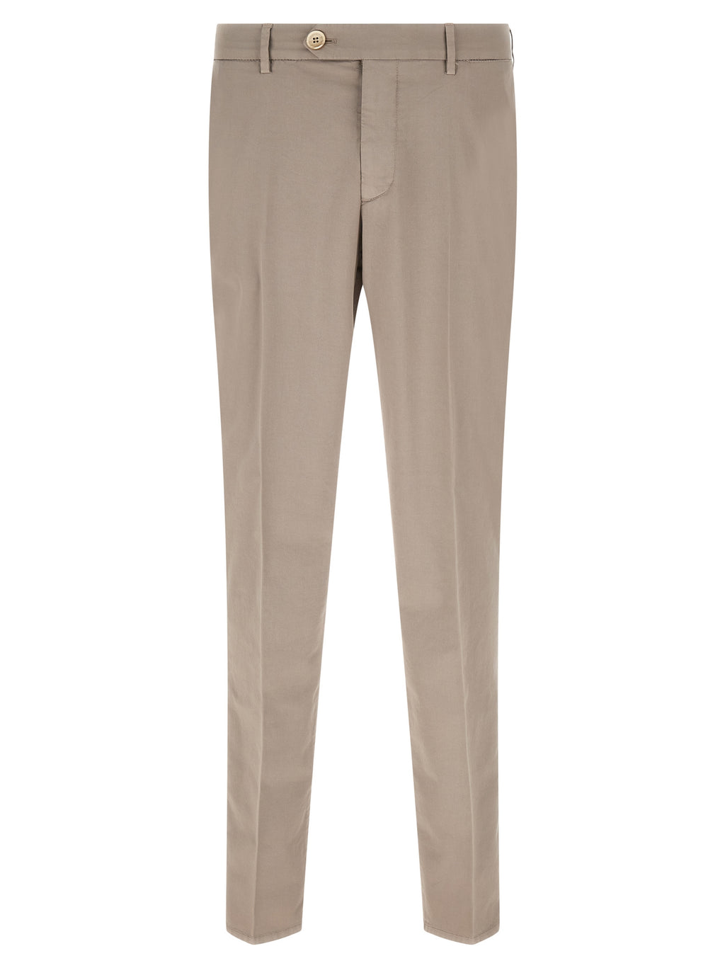 Beige Cotton Casual Pants