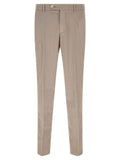 Beige Cotton Casual Pants