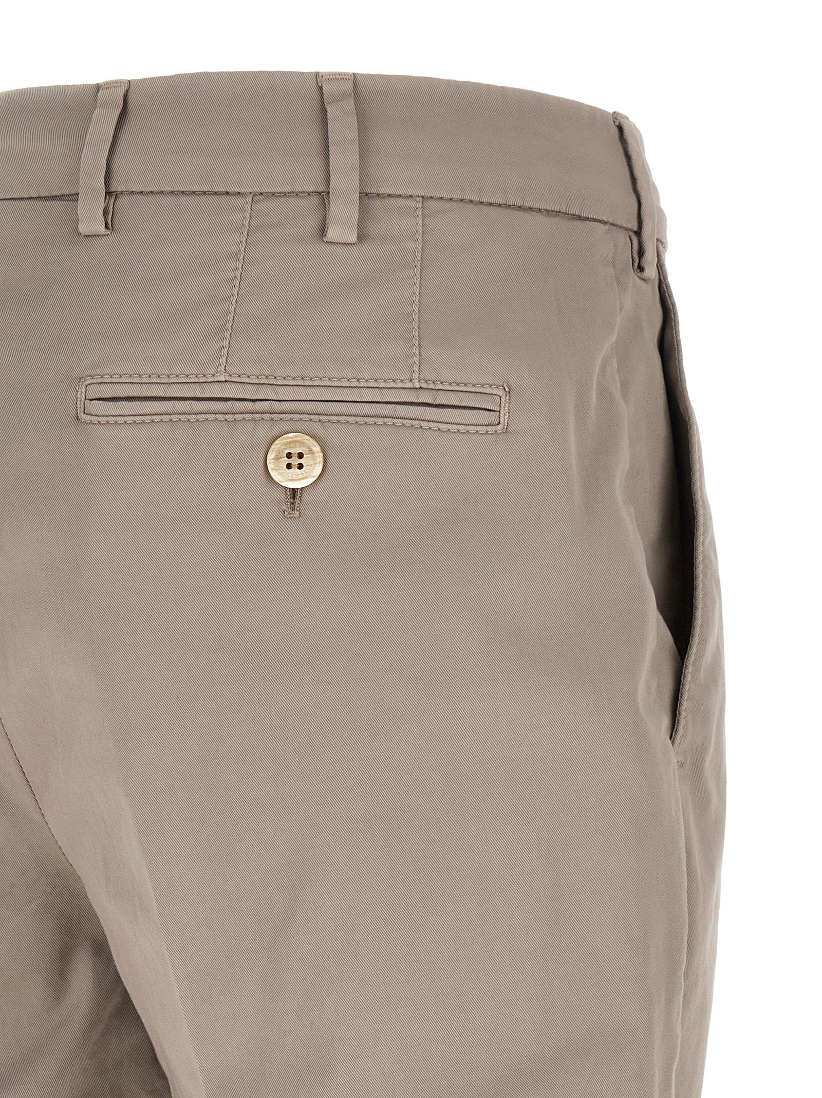 Beige Cotton Casual Pants