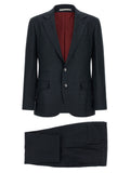 Blue Silk Two-Piece Suit