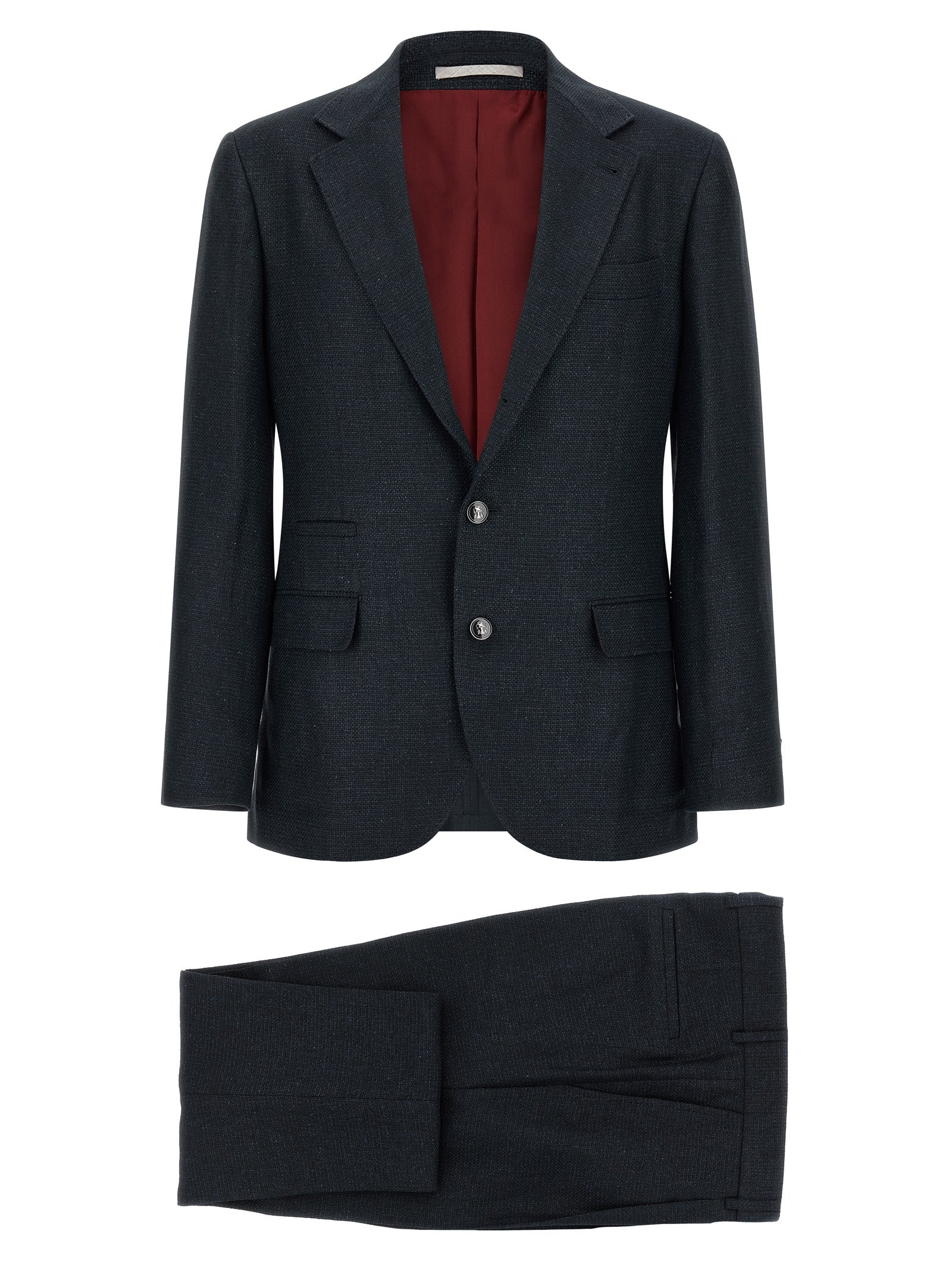 Blue Silk Two-Piece Suit