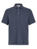 Blue Cotton Polo Shirt