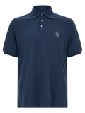 Blue Cotton Polo Shirt