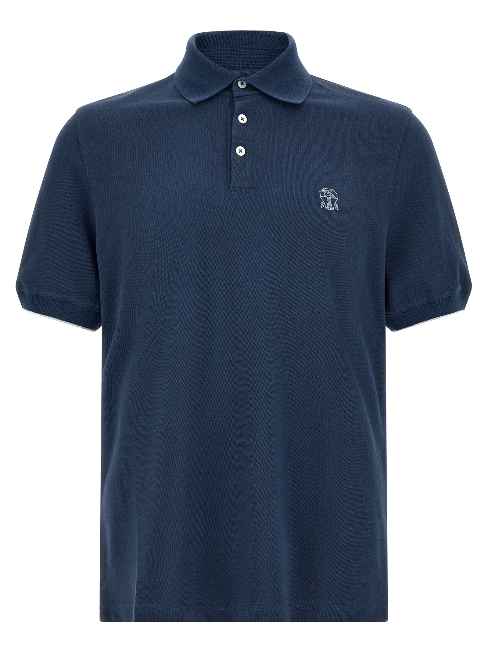 Blue Cotton Polo Shirt