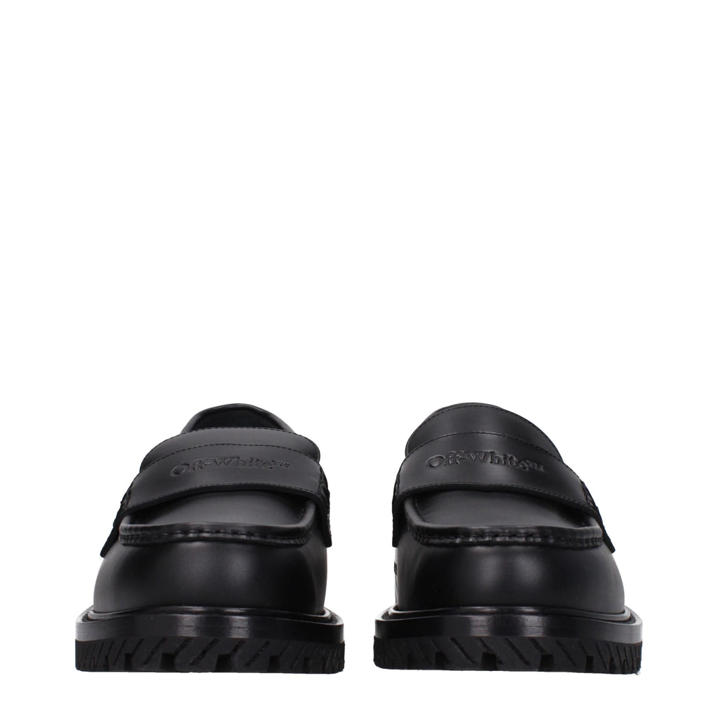 Black Leather Slip-On Loafers
