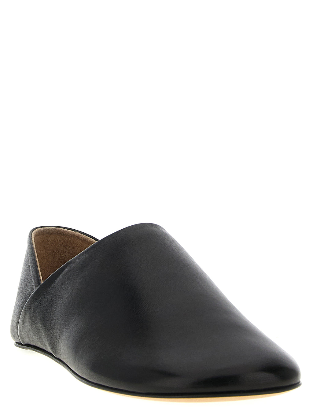 Black Lamb Leather Mules