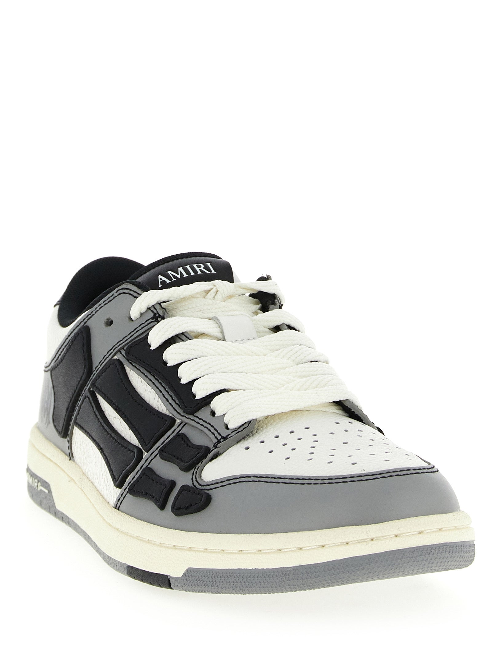 Gray Cowhide Low Top Sneakers