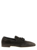 Gray Calfskin Slip-On Loafers