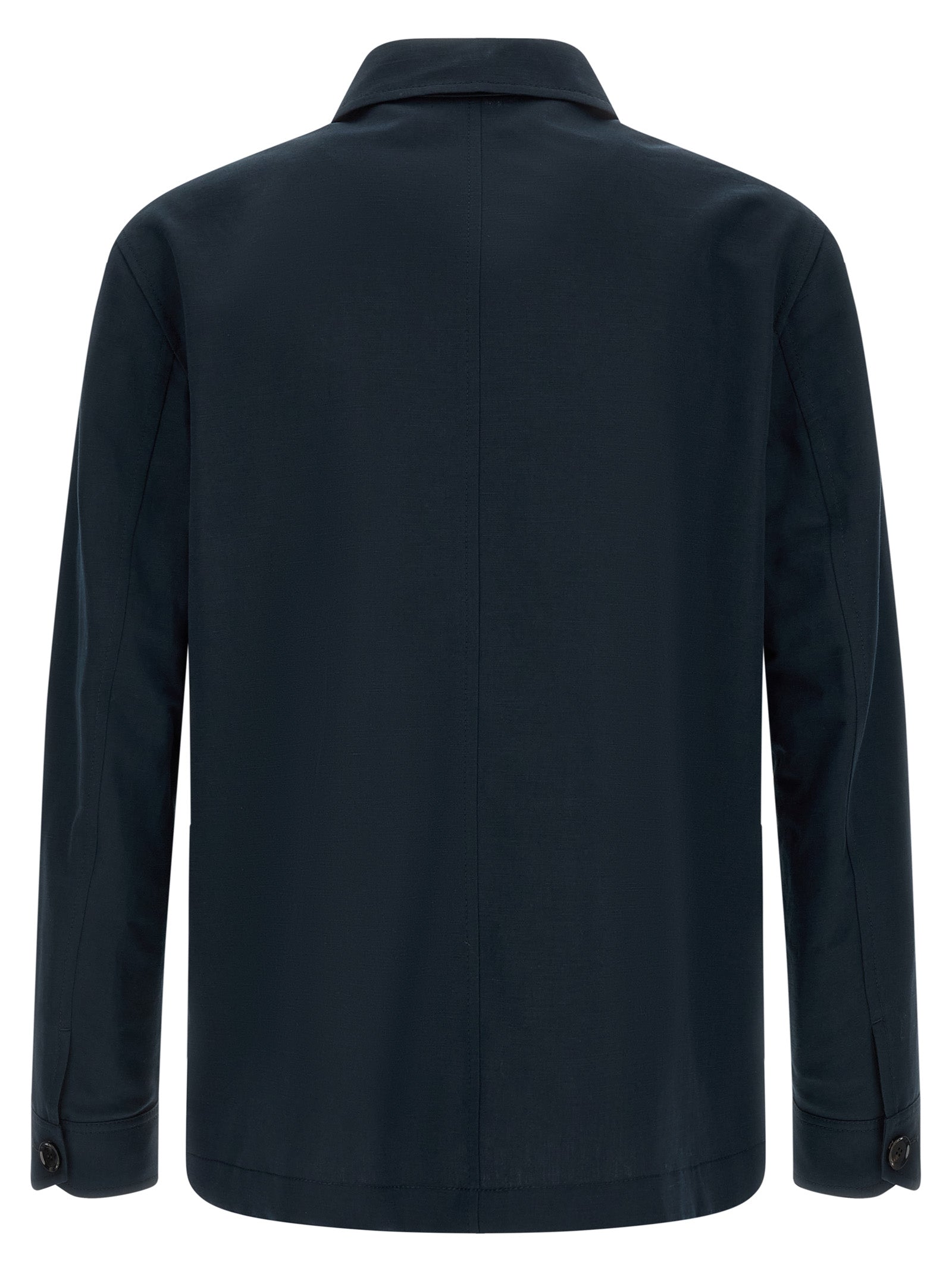 Blue Linen Full-Length Jacket
