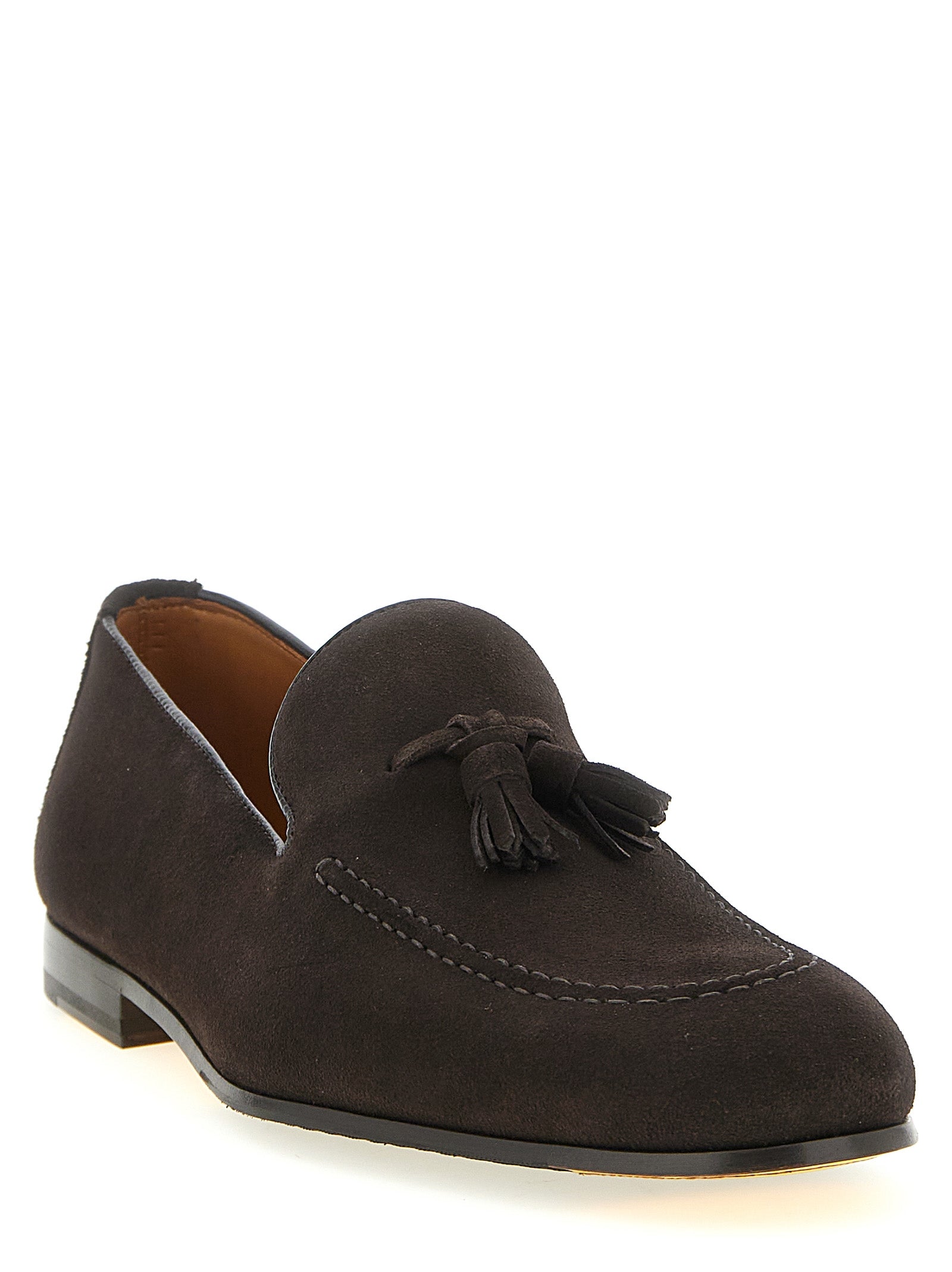 Brown Calfskin Slip-On Loafers