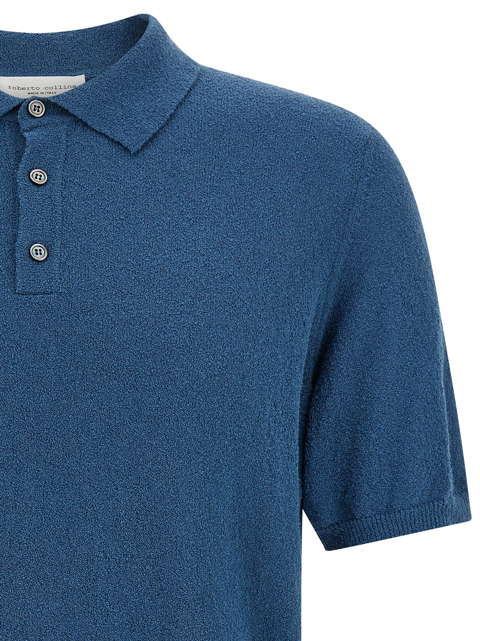 Blue Cotton Polo Shirt