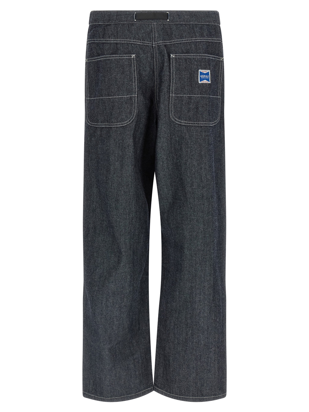Blue Cotton Straight-Leg Jeans