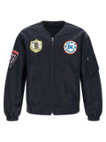 Blue Nylon Bomber