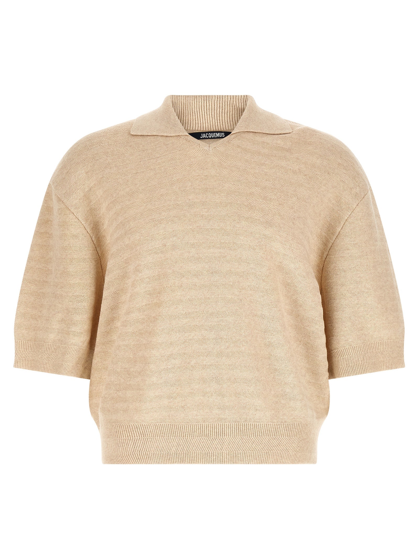 Beige Cotton Polo Shirt