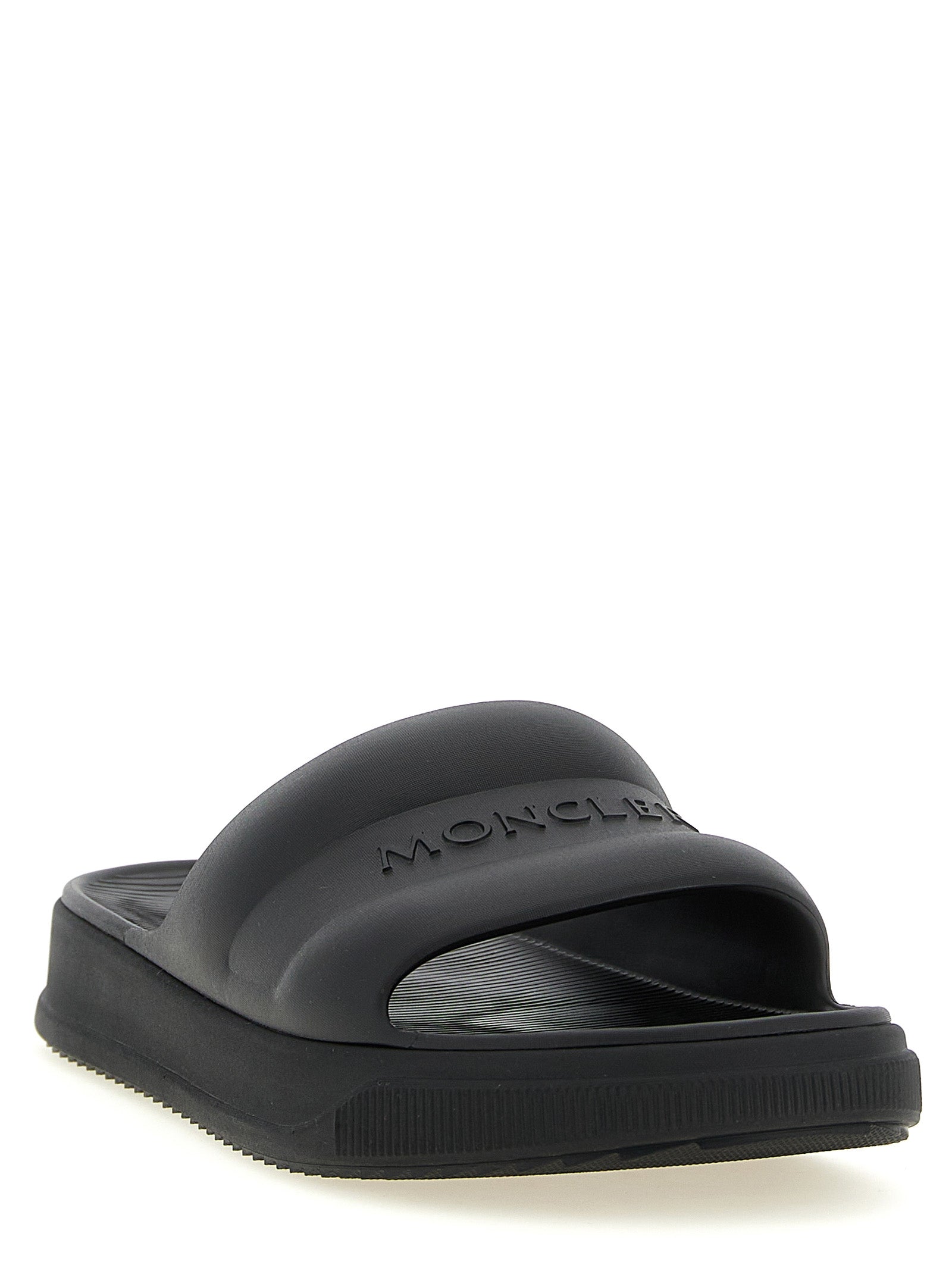 Black Elastane Slides