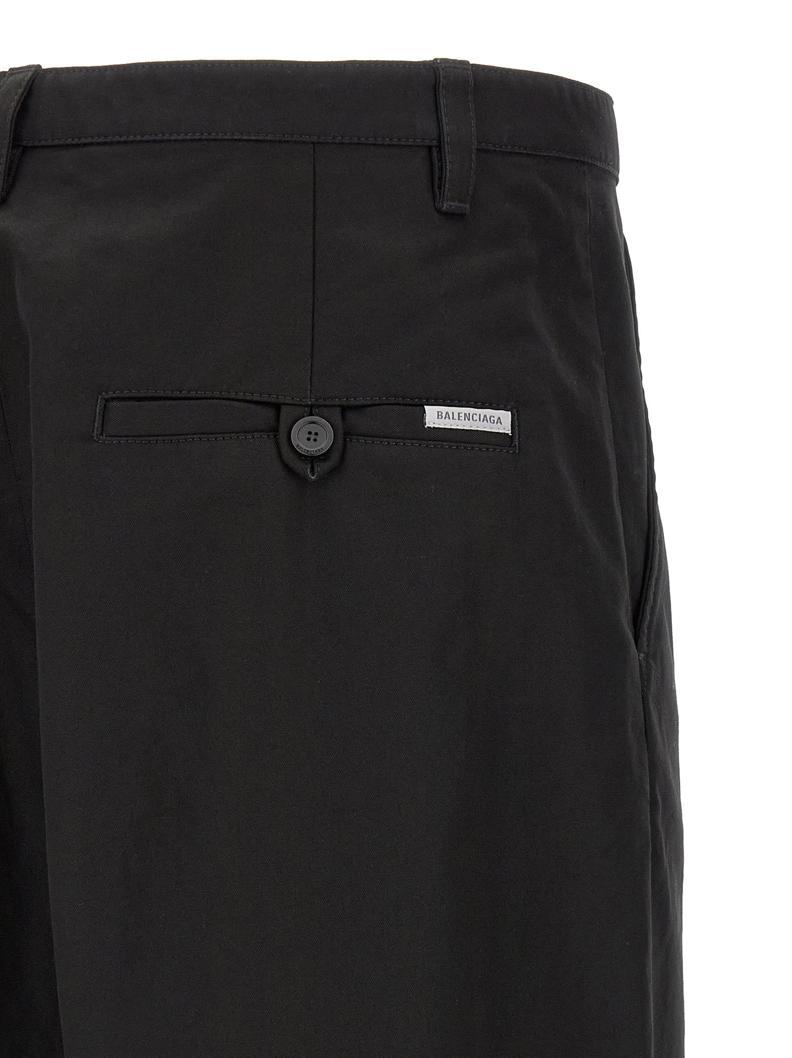 Black Cotton Chino Pants