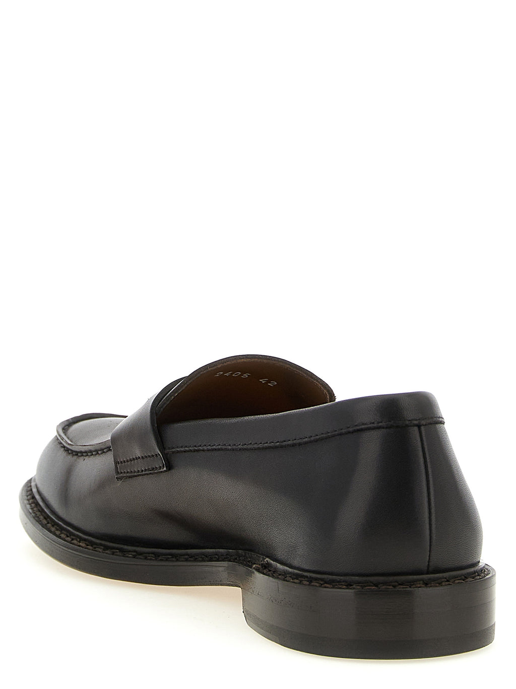 Brown Calfskin Slip-On Loafers