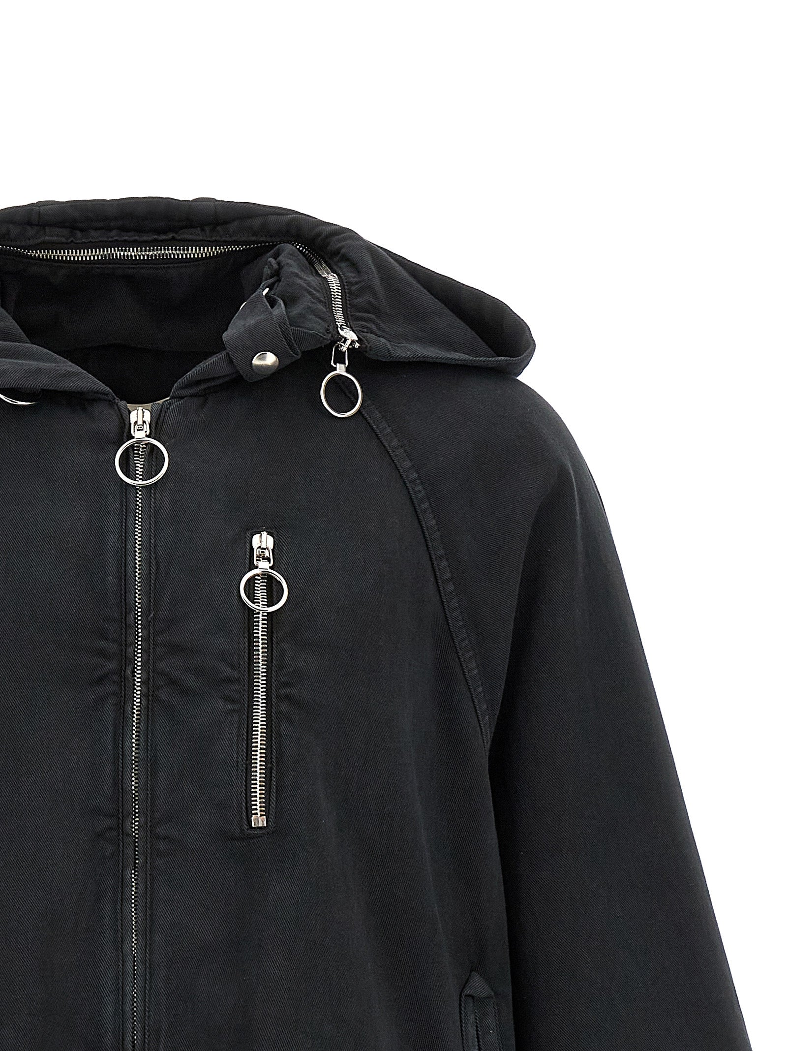 Black Cotton Shell Jacket