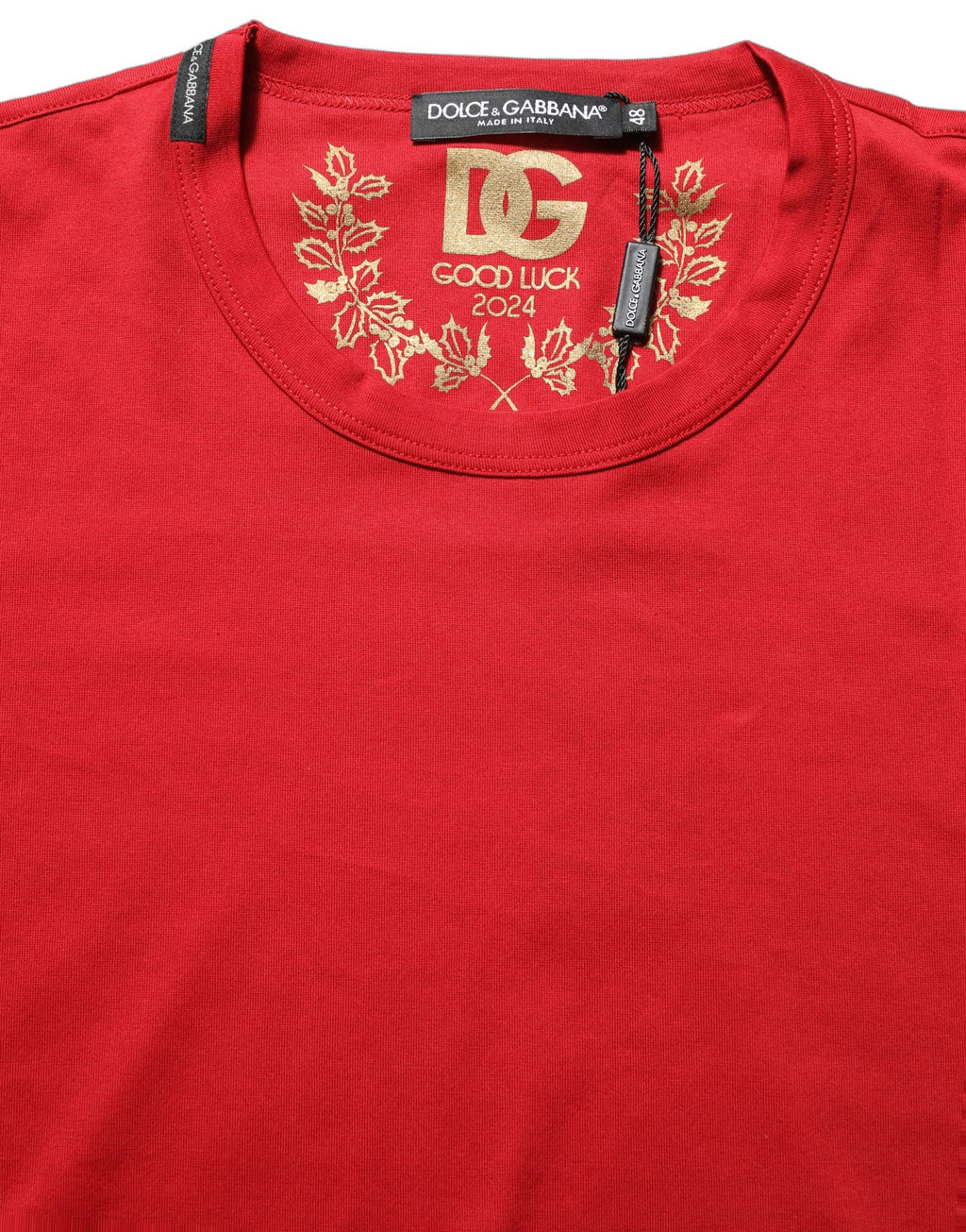 Red Goodluck 2023 Cotton Crew Neck T-shirt