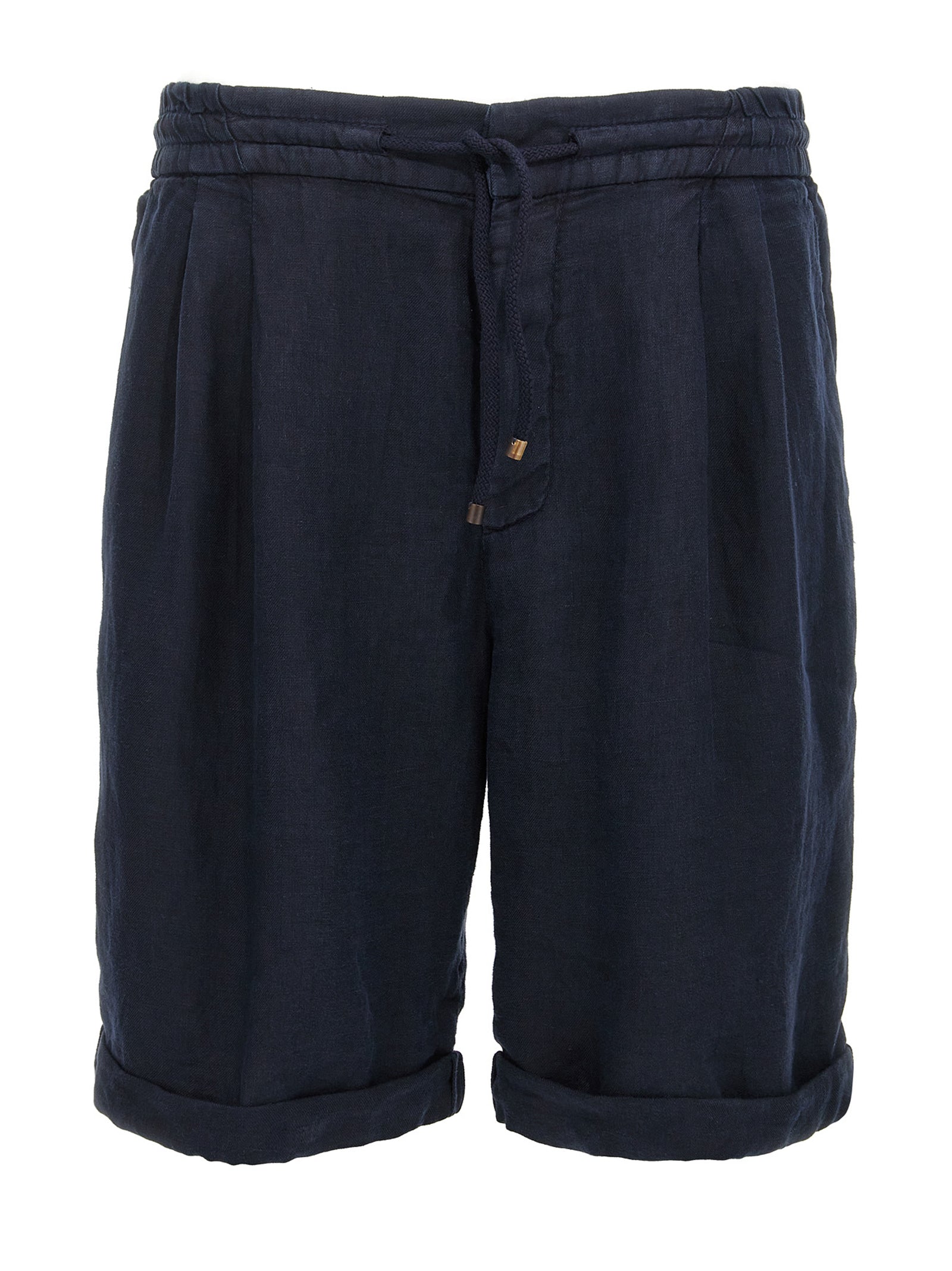 Blue Linen Bermuda Shorts