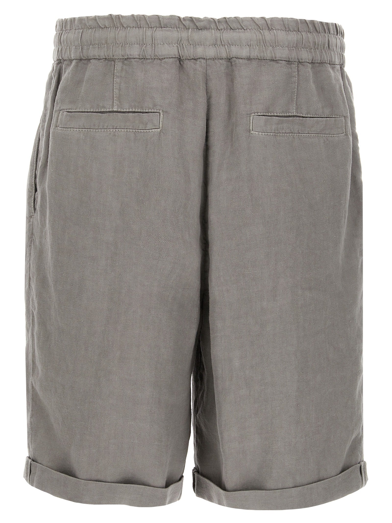 Gray Linen Bermuda Shorts