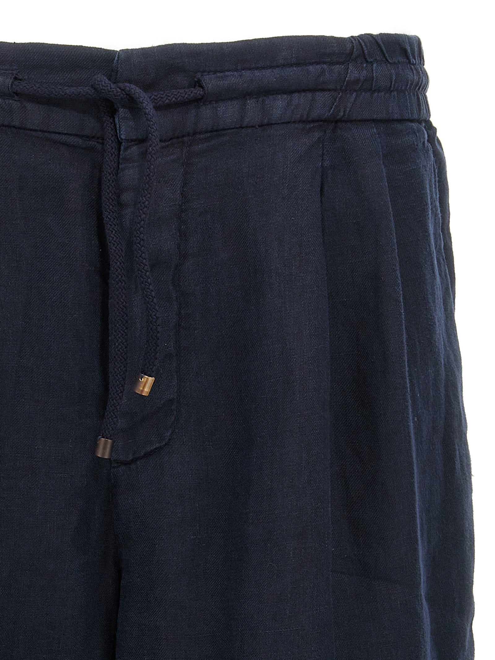 Blue Linen Bermuda Shorts