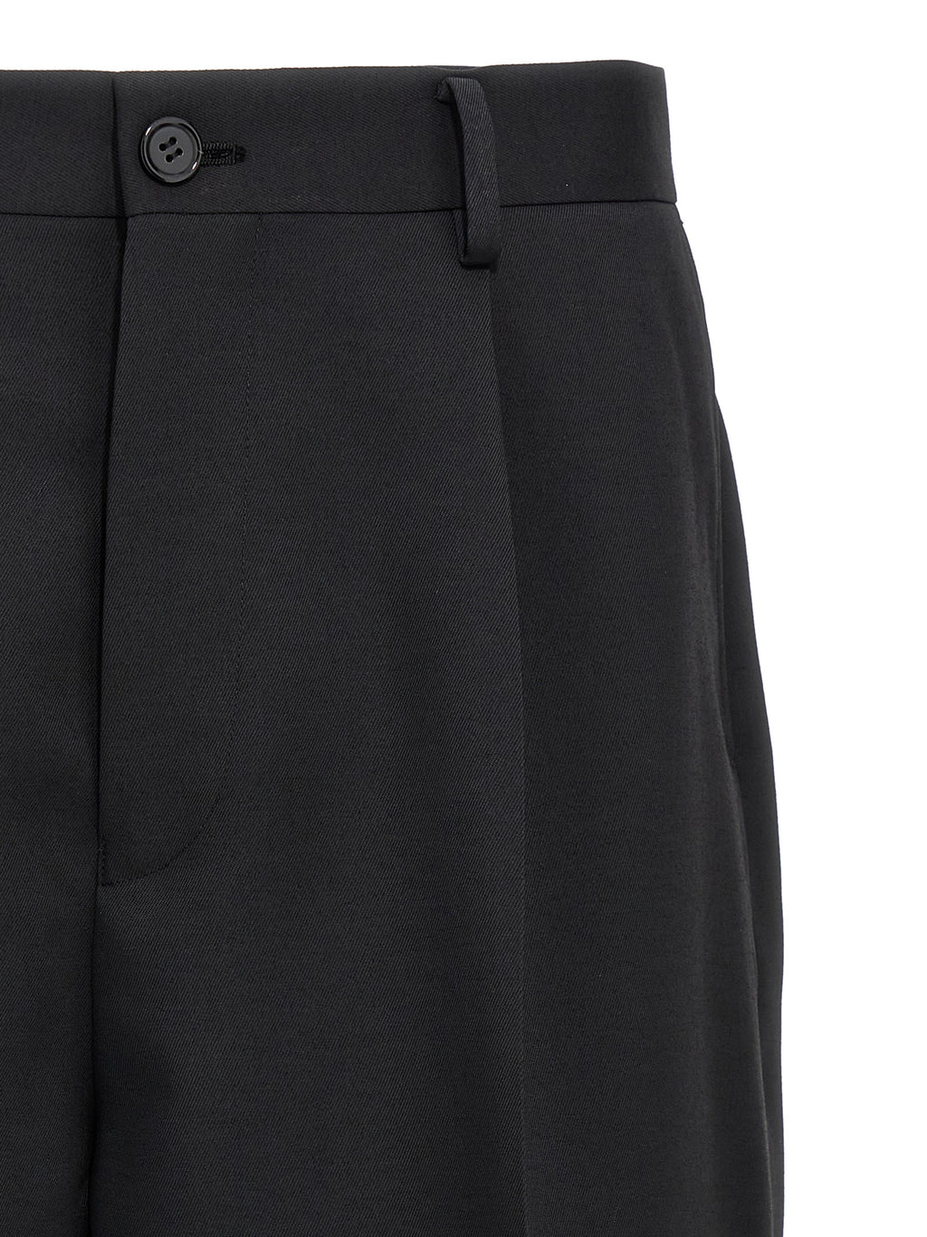 Black Polyester Bermuda Shorts