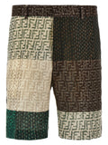 Multicolor Linen Bermuda Shorts