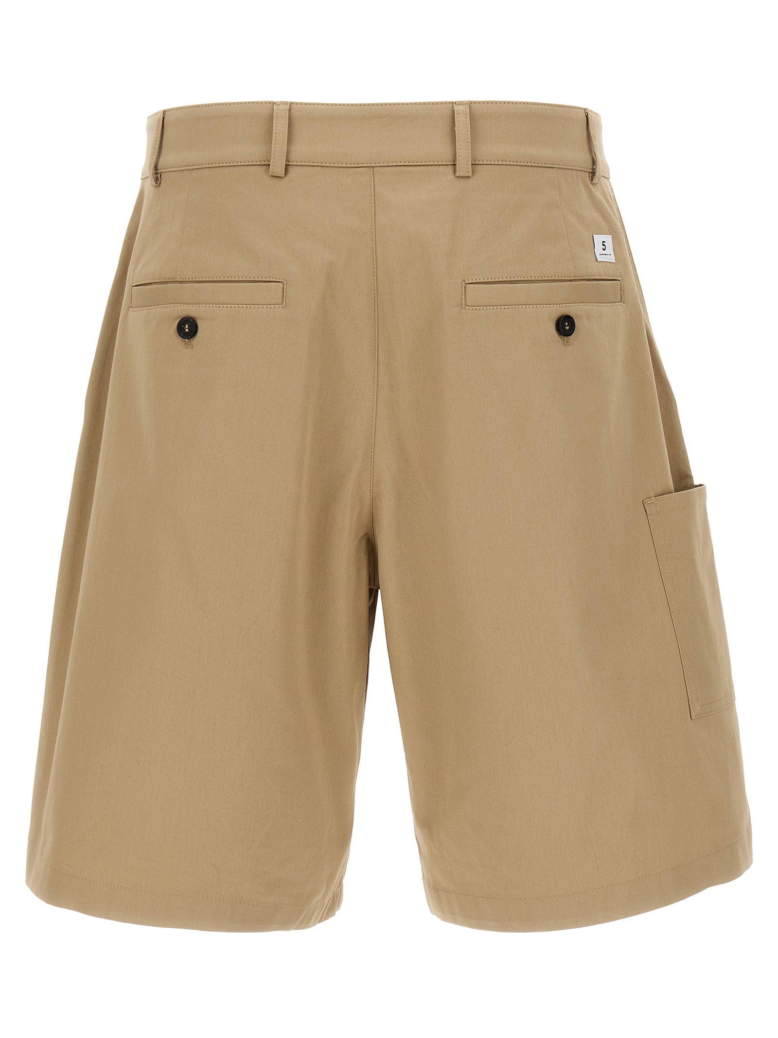 Beige Cotton Bermuda Shorts