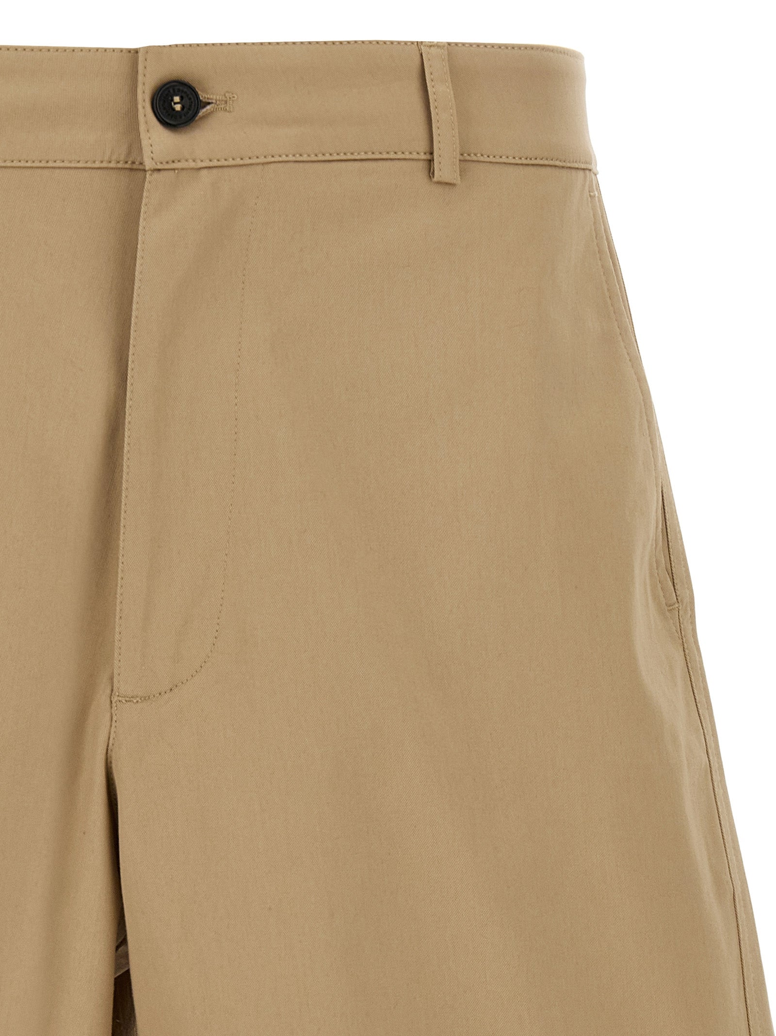 Beige Cotton Bermuda Shorts
