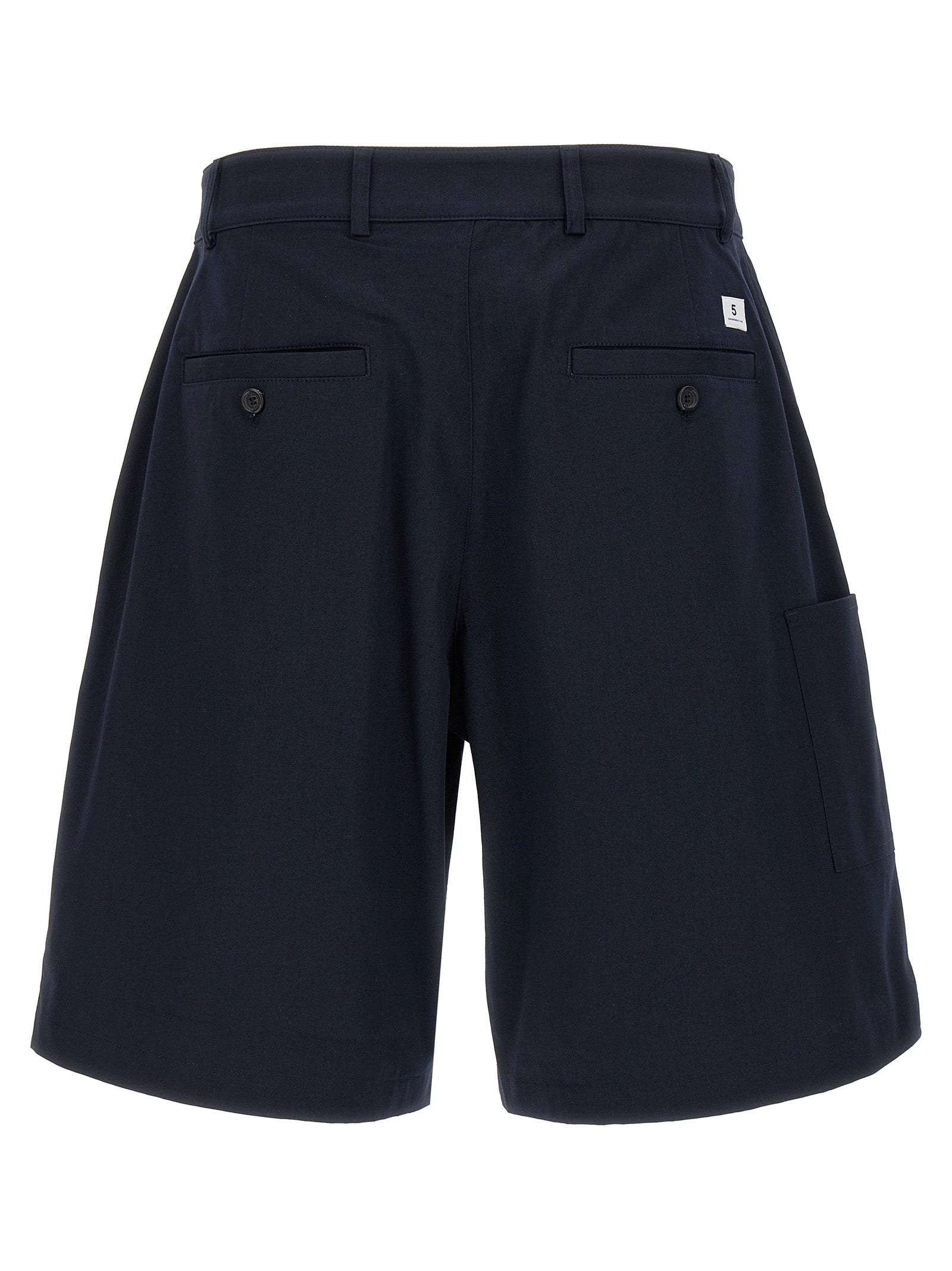 Blue Cotton Bermuda Shorts