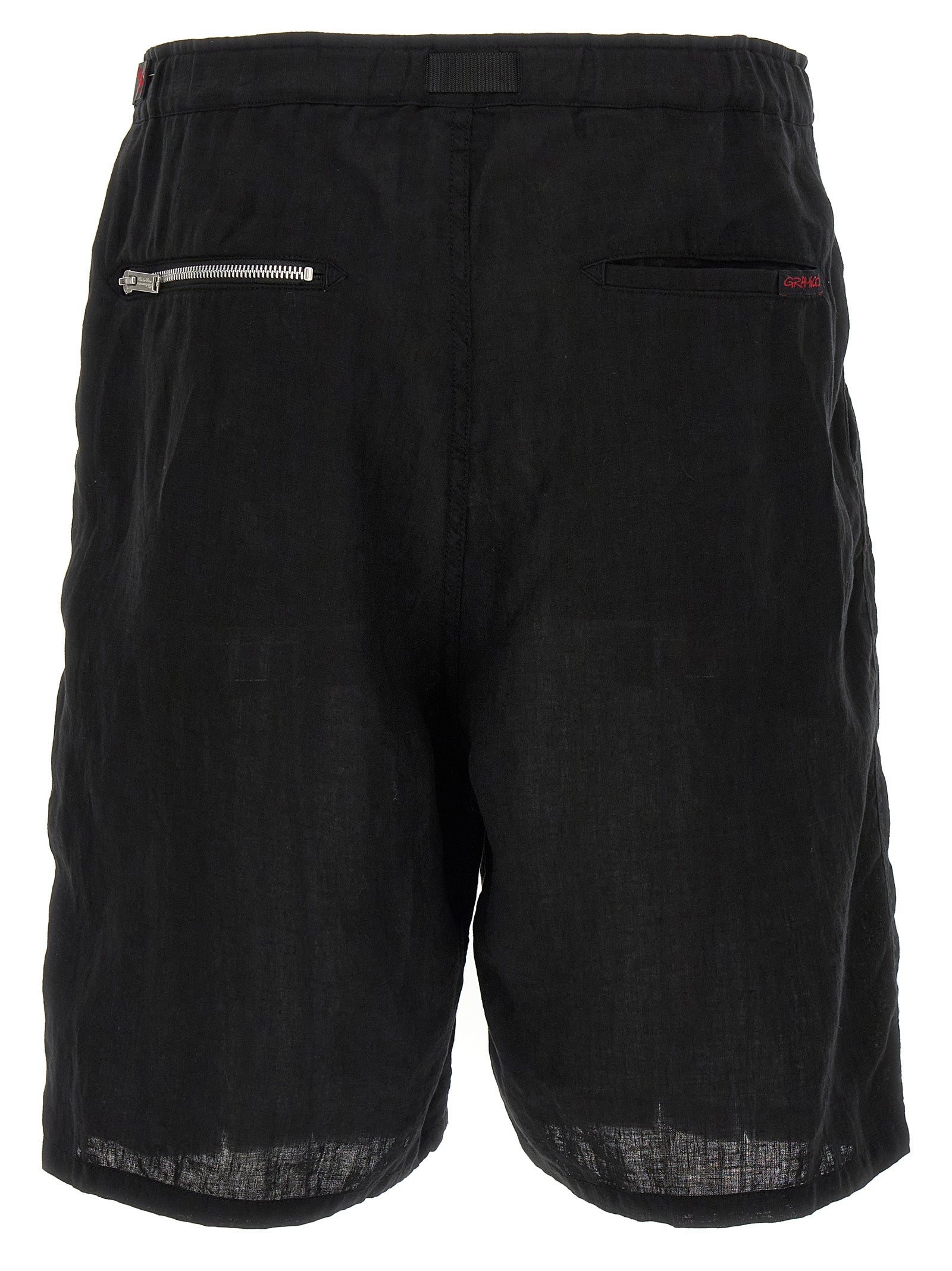 Black Linen Bermuda Shorts