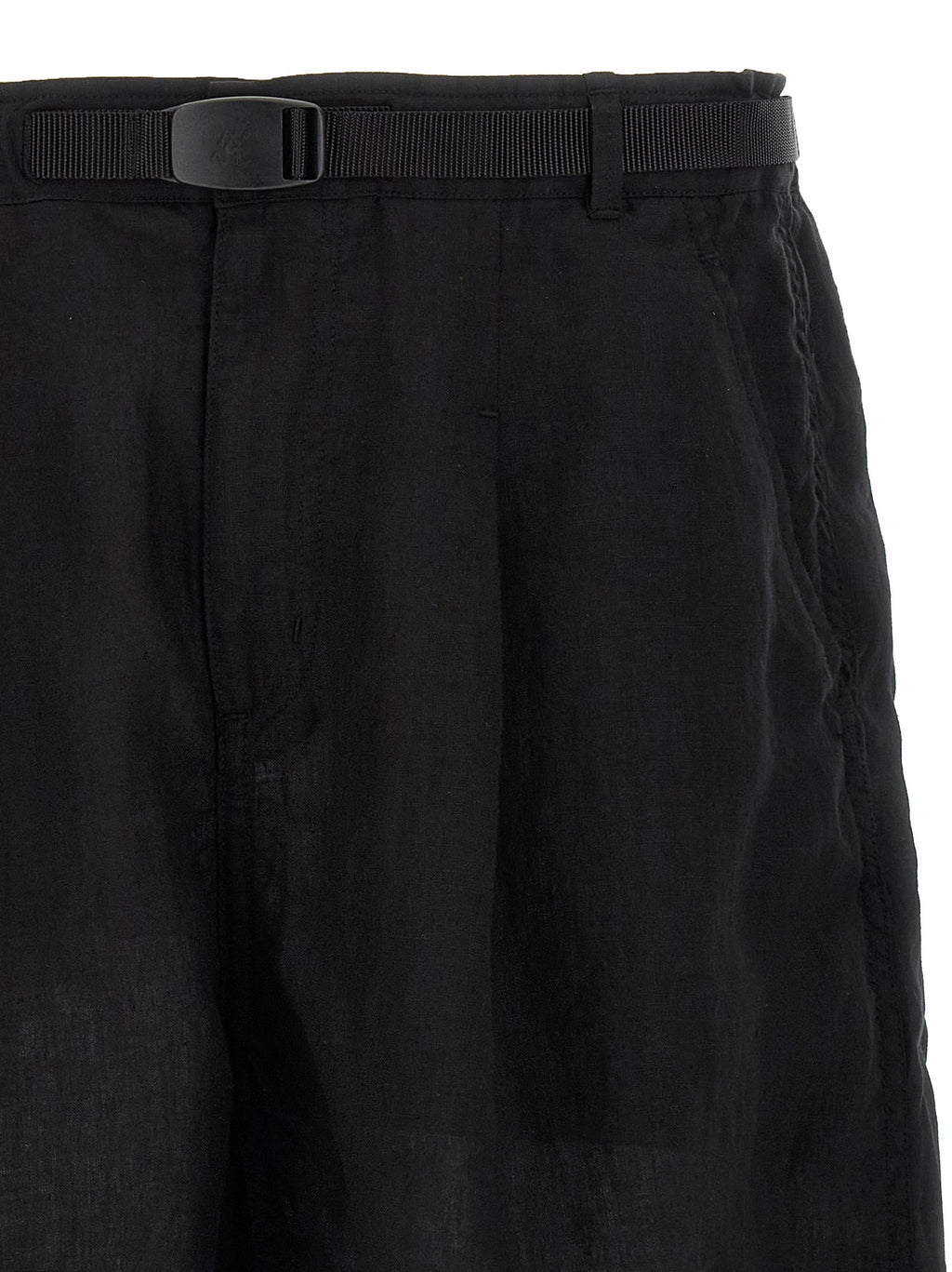 Black Linen Bermuda Shorts