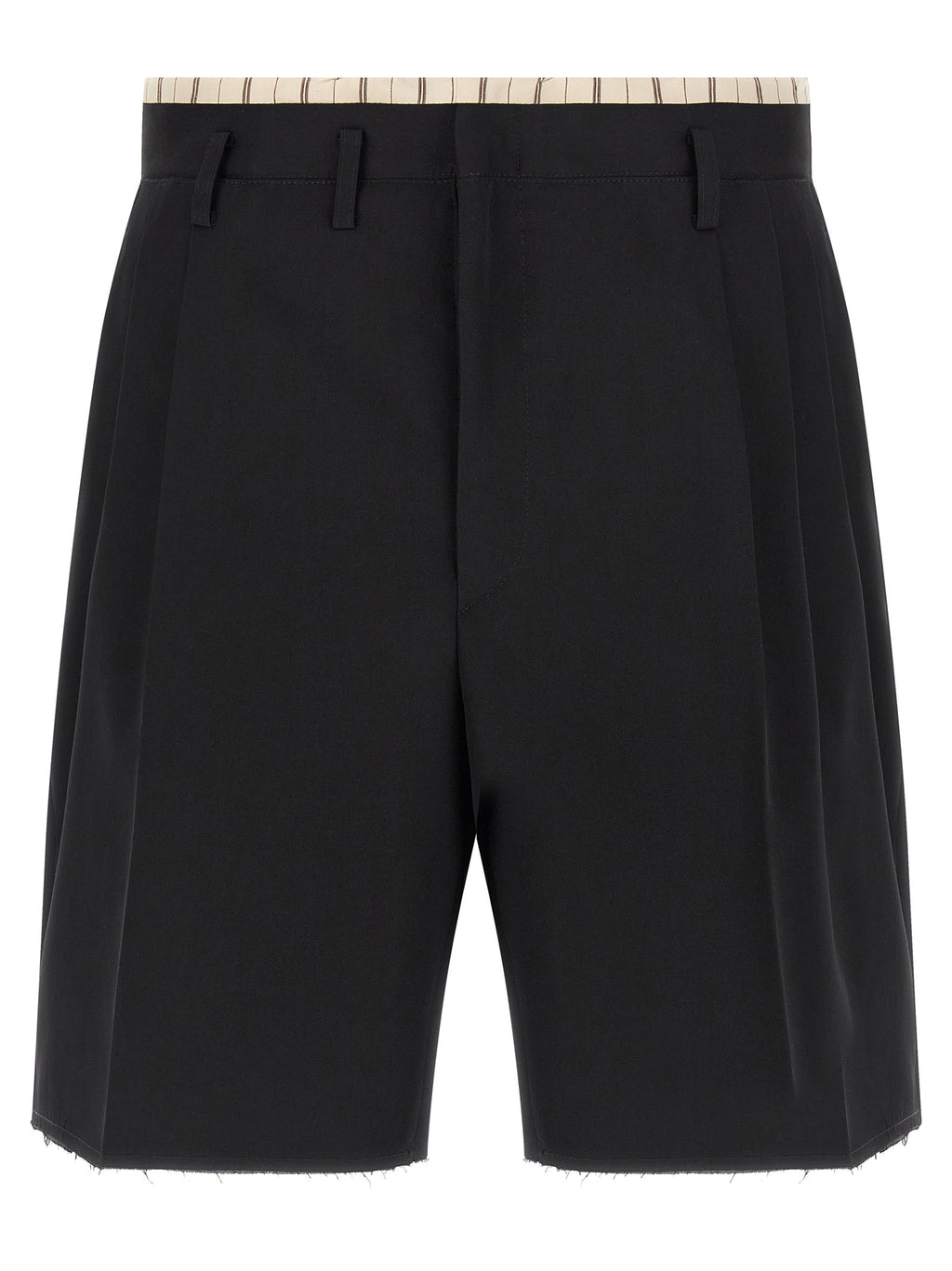 Black Wool Bermuda Shorts