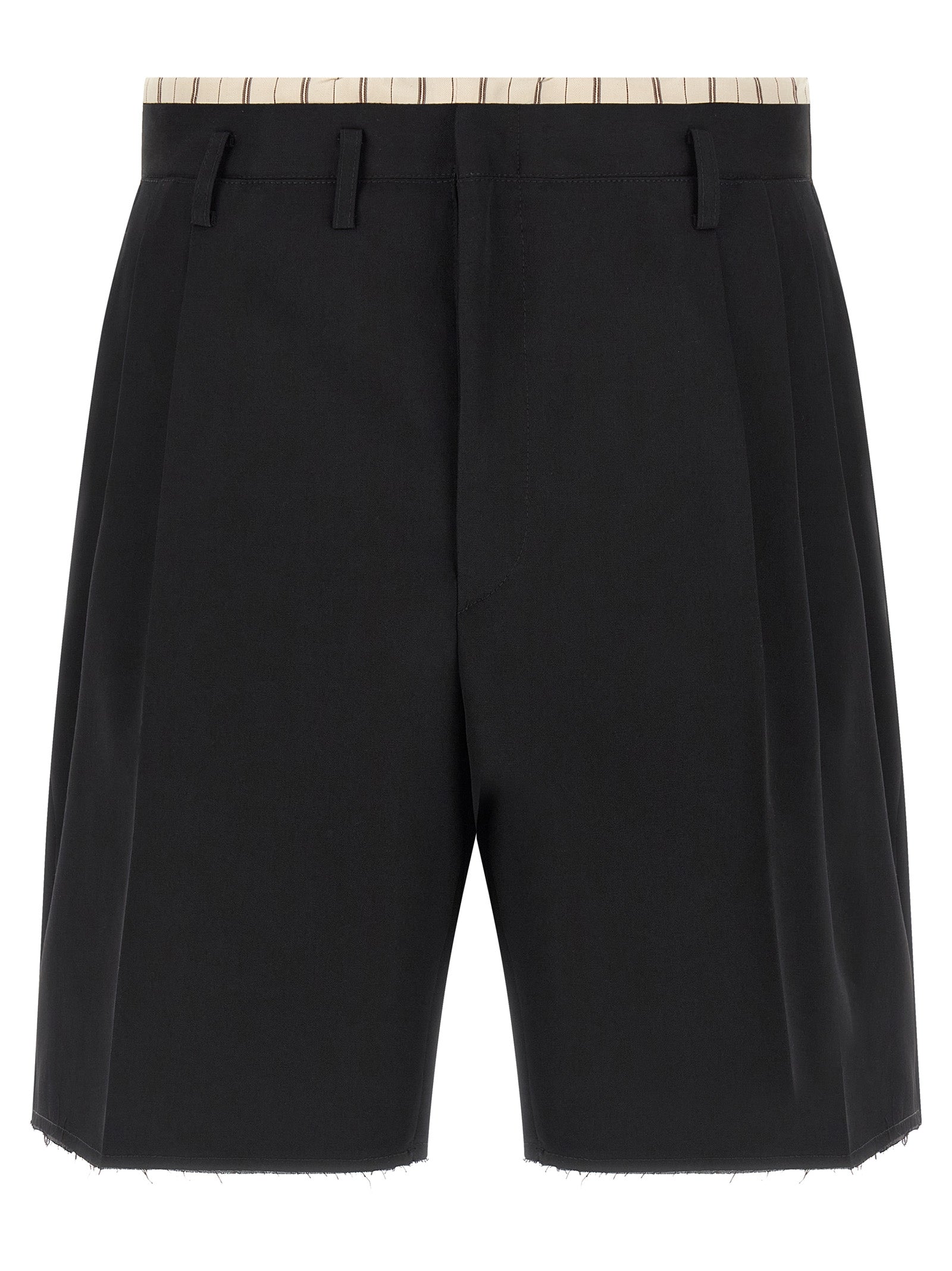 Black Wool Bermuda Shorts