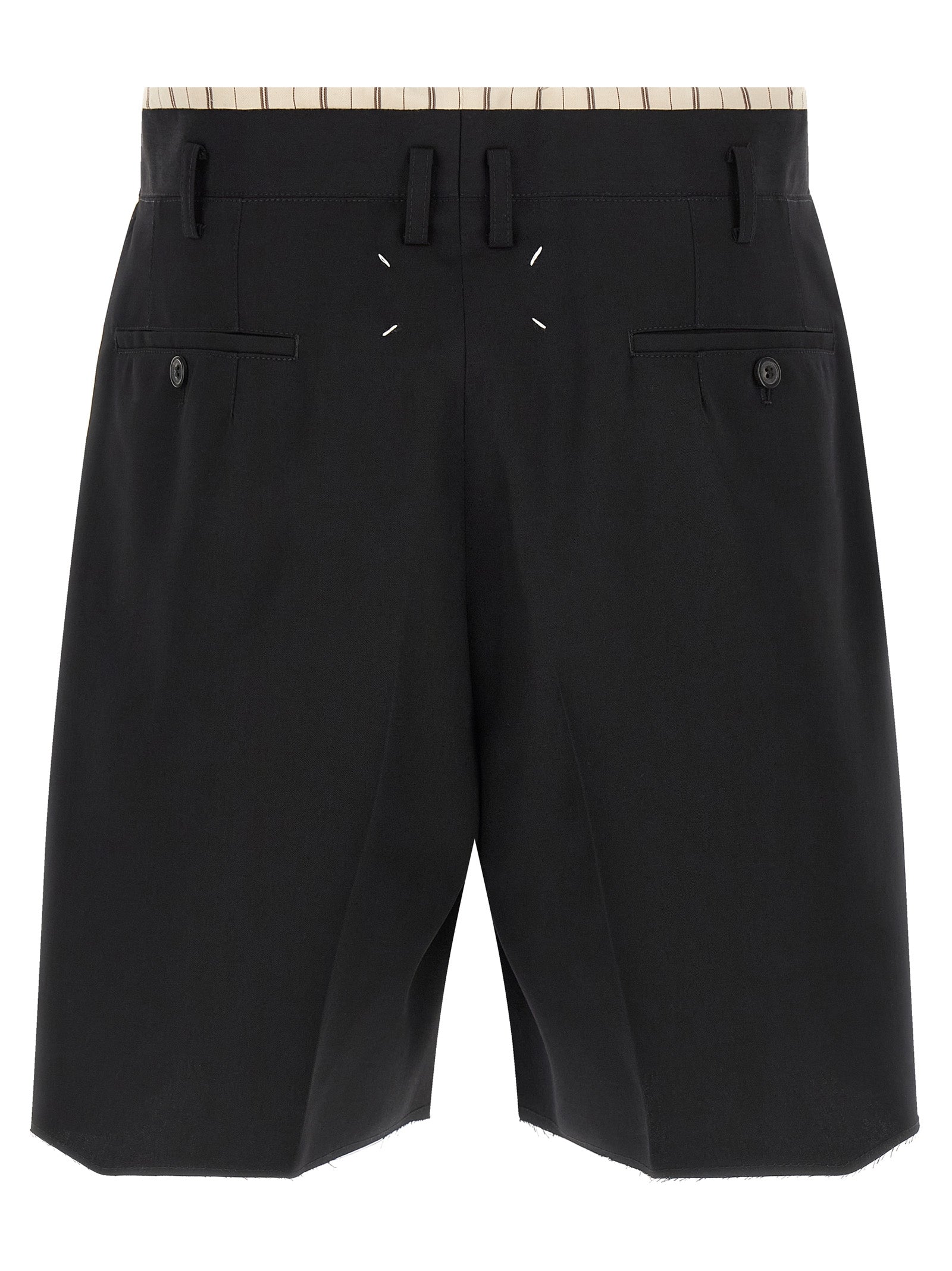 Black Wool Bermuda Shorts