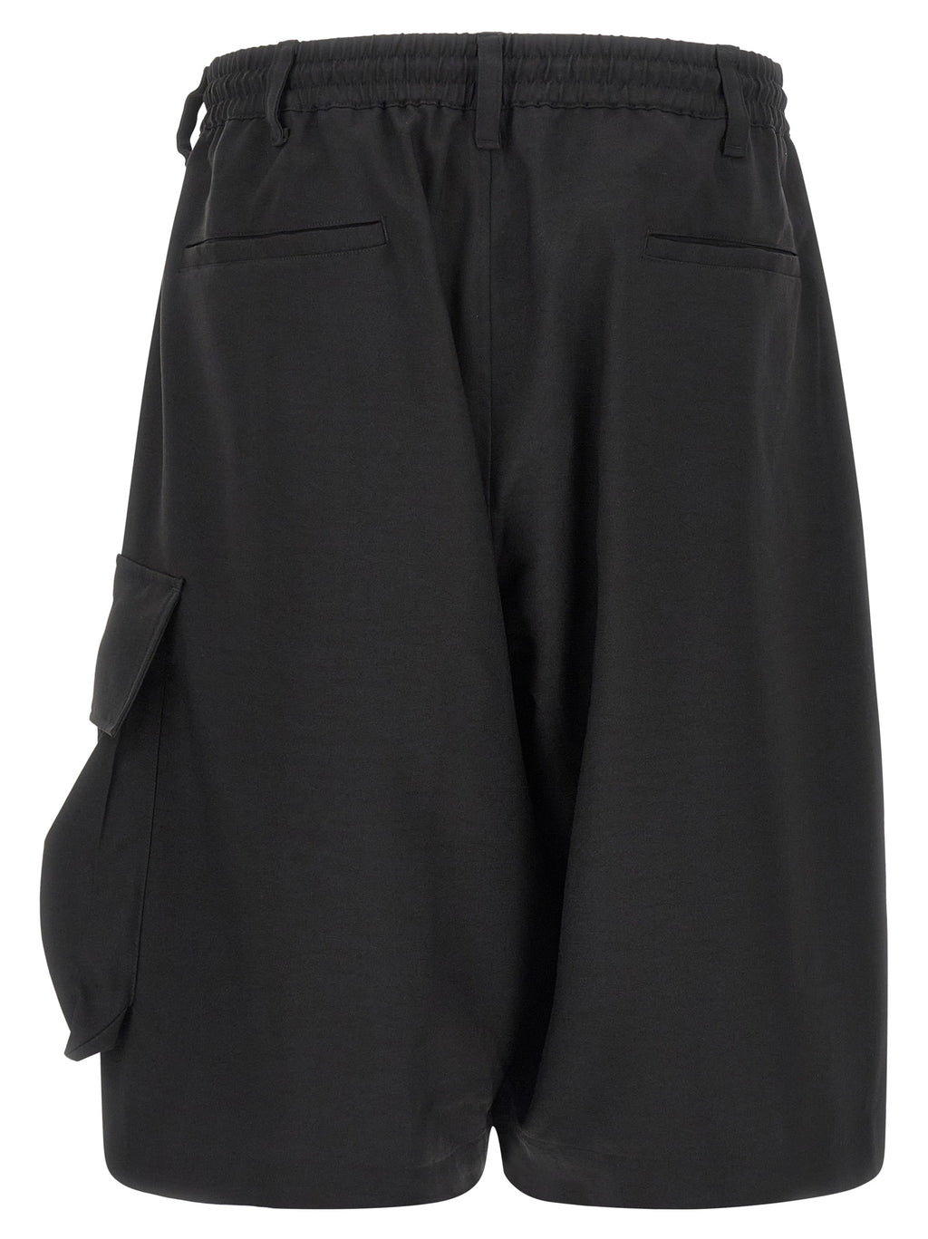 Black Polyester Bermuda Shorts