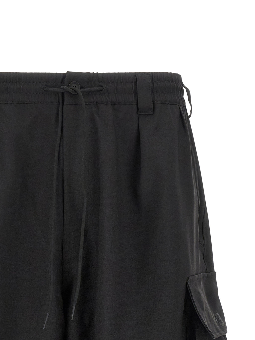 Black Polyester Bermuda Shorts
