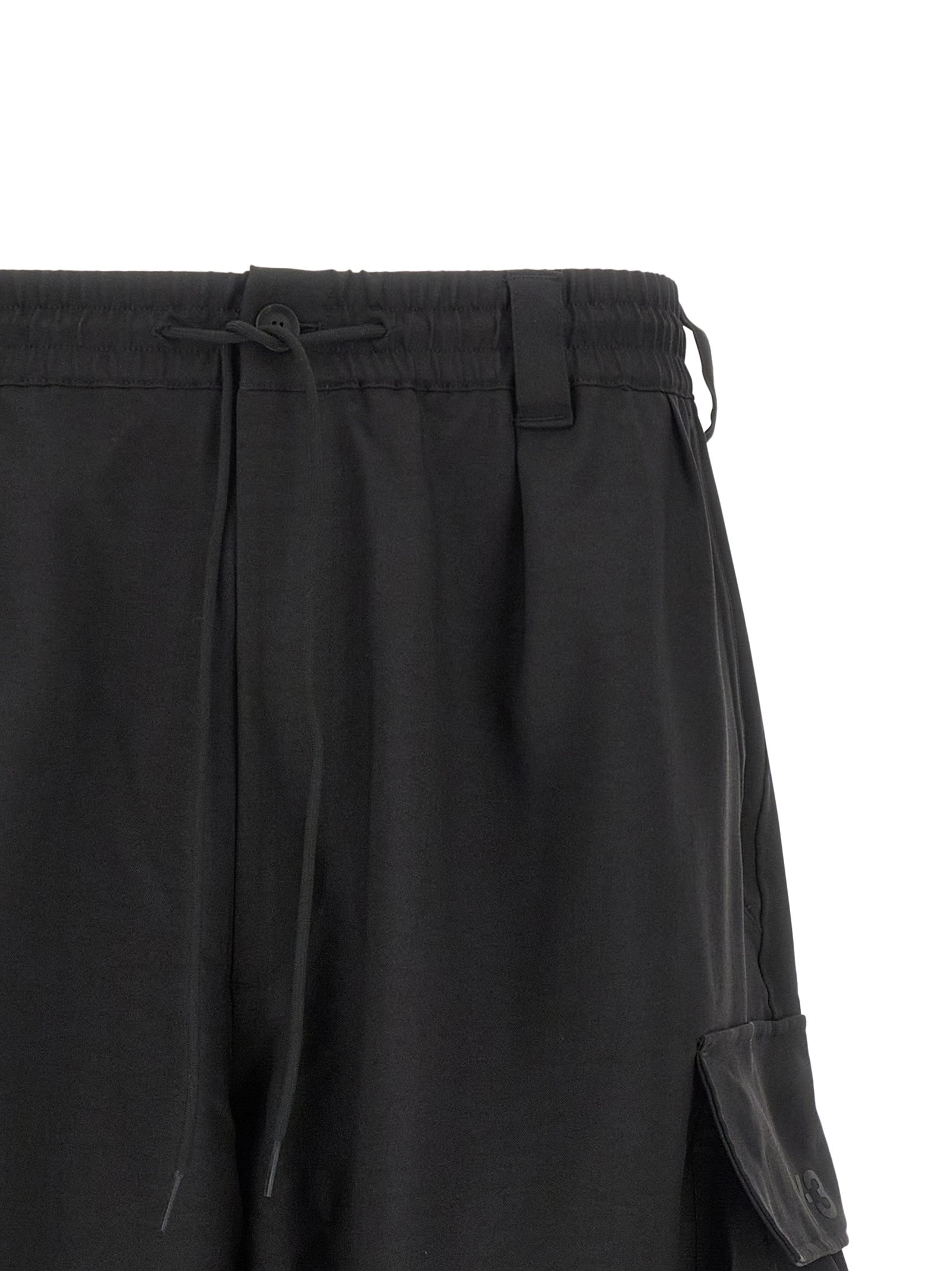 Black Polyester Bermuda Shorts