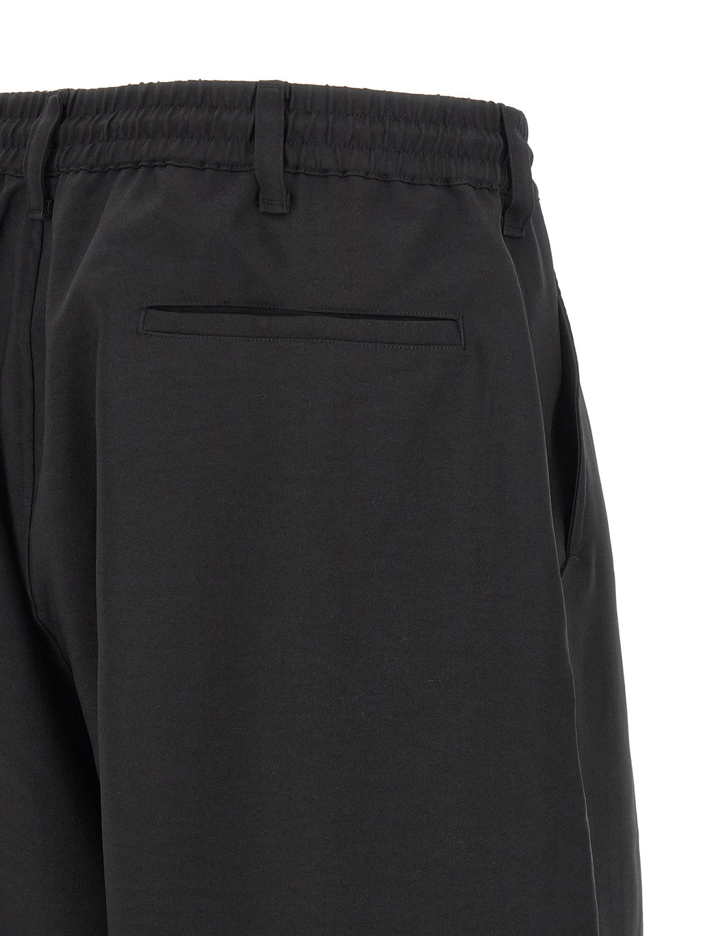 Black Polyester Bermuda Shorts