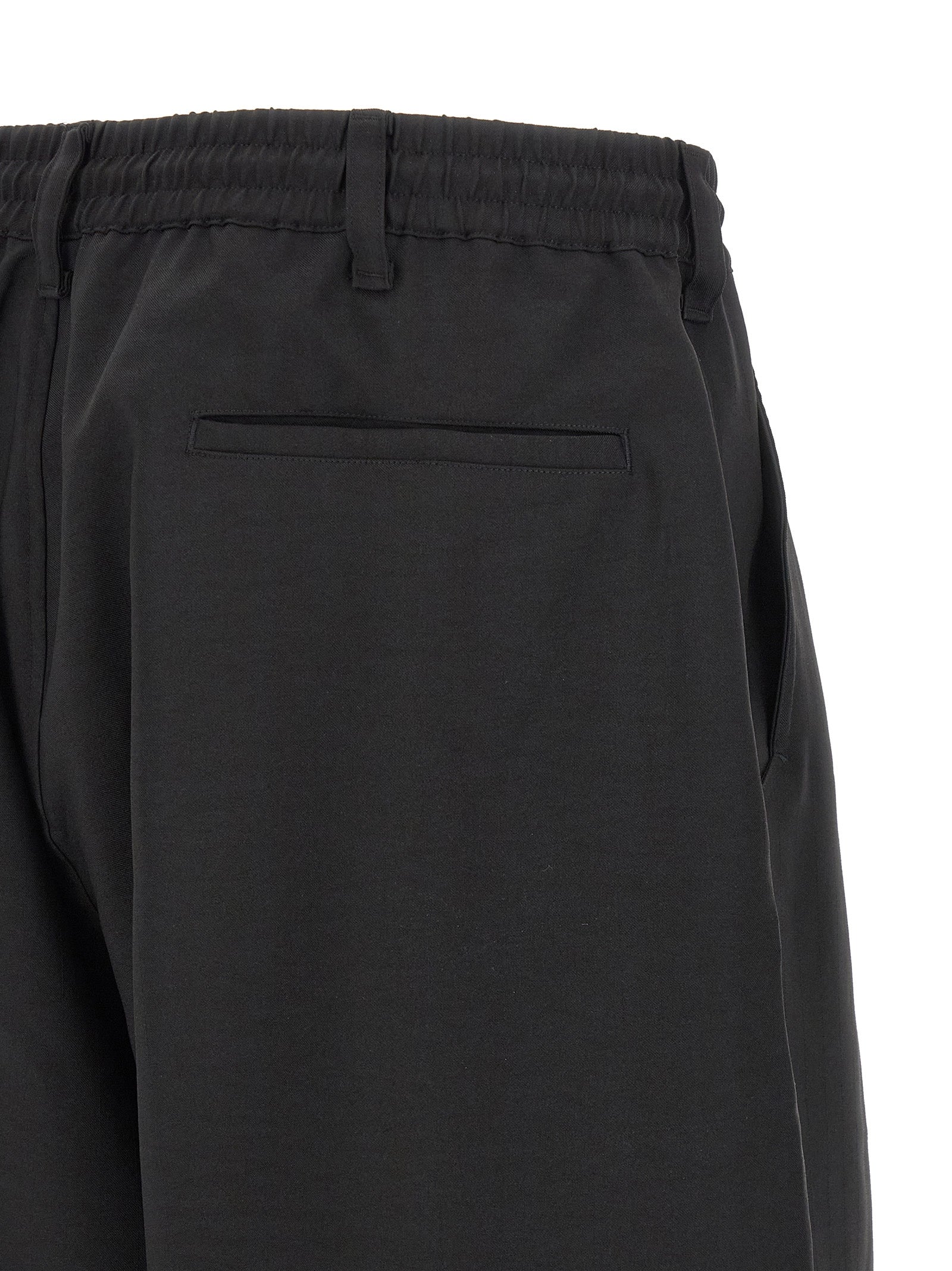 Black Polyester Bermuda Shorts