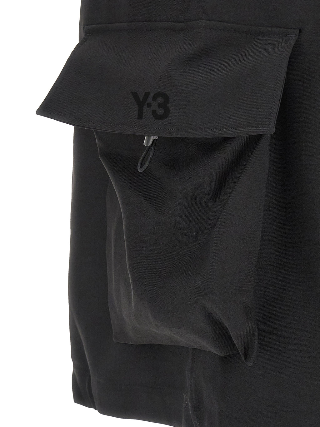 Black Polyester Bermuda Shorts